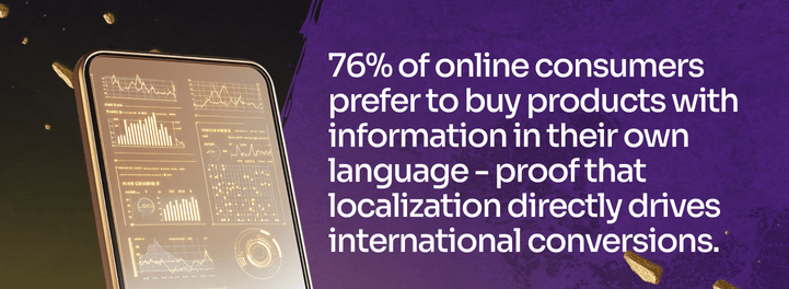 International SEO Services to Grow Global Visibility 8 visual: 76% of online consumers prefer to buy products with information in their own language - proof that localization directly drives international conversions.