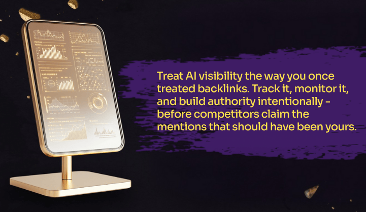 visual: Treat AI visibility the way you once treated backlinks. Track it, monitor it, and build authority intentionally - before competitors claim the mentions that should have been yours.